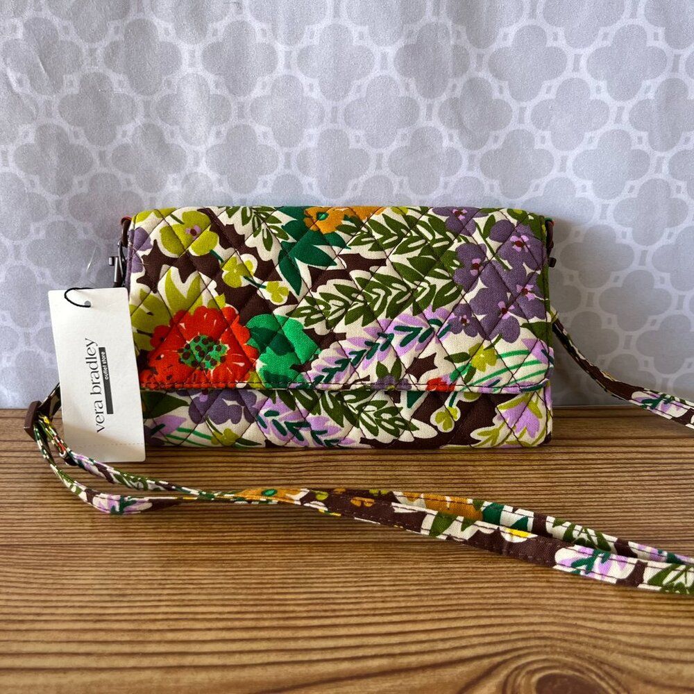Vera Bradley Evening Garden Wallet Crossbody NWT Floral - Picture 6 of 13